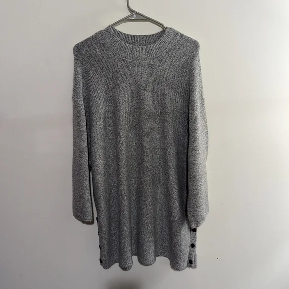 Premise Women's 2X Knit Heathered Sweater With Button Detail - Picture 4 of 5